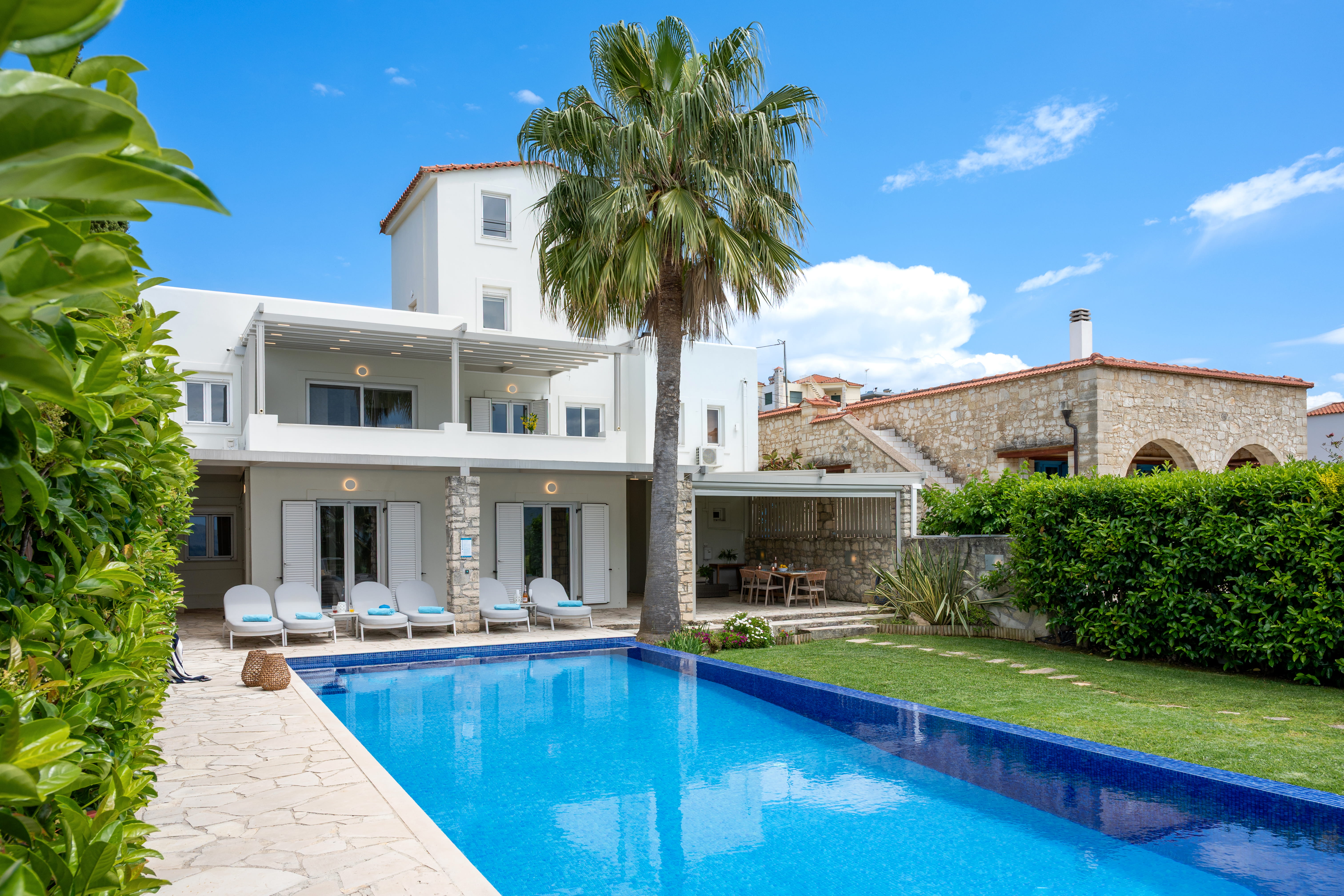 Spacious private Mediterranean villa with a pool and shaded terrace
